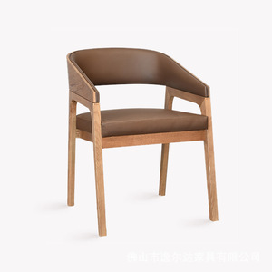 Silla de comedor de madera maciza de <span class=keywords><strong>roble</strong></span>/Fresno, moderna, de cuero <span class=keywords><strong>blanco</strong></span> para restaurante, novedad - Product Image 3