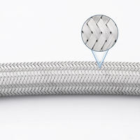 Tuyau d'eau de cuisine flexible tressé en acier inoxydable moderne FANSKI, tube intérieur en PVC, raccords en laiton, 10 bars