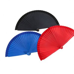 Abanico Plegable Estilo Chino Vintage, Color Puro, Madera de Bambú, Ecológico, Personalizable, para Bodas, Fiestas, Año Nuevo y Baile - Product Image 3