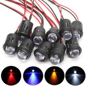 Ampoules LED pré-câblées colorées de 3 mm, 5 mm, 10 mm avec fils de 20 cm, 3V, 5V, 12V, 24V DC et supports en plastique - Product Image 5