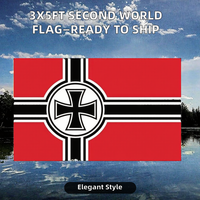 Drapeau du Troisième Reich en polyester 3x5 pieds, imprimé numériquement, style suspendu, durable et écologique, vente en gros Koaate