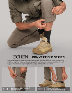 Personalizado Unisex Ligero <span class=keywords><strong>Convertible</strong></span> <span class=keywords><strong>Trekking</strong></span> Pant Softshell Stretch Poliéster Construcción Pantalones Tallas grandes Hombres Pantalones de senderismo - Product Image 5