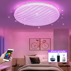 Iluminação de teto inteligente, aplicativo tuya led, iluminação de teto, moderna, rgbcw, regulável, controle de voz, atmosfera de casa, quarto