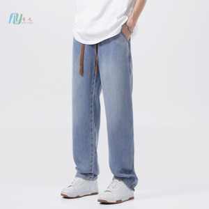 Jeans con gamba larga di alta qualità in Denim Jeans con forma personalizzata per pantaloni da uomo stile dritto Jeans Casual da uomo - Product Image 4