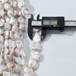 5a חם מכירה בצבע לבן טבעי מים מים מתוקים פנינה 16-20 מ "מ אש אש גדול בררוק פנינים גדילי תכשיטים - Product Image 5