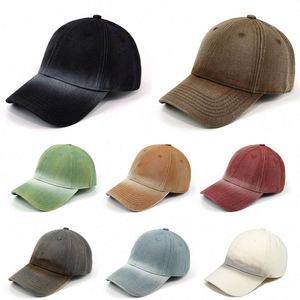Casquette de baseball en jean rétro vintage personnalisée, couleur dégradée, style streetwear souple, pour usage personnalisé (vente en gros) - Product Image 1