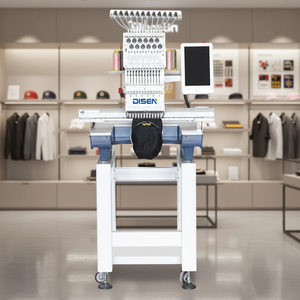 Máquina de Bordar Computarizada Disen Nueva de 12 Agujas para Gorras/Camisetas/Planas con Área de 350x500 mm, Fácil de Operar para Prendas de Vestir y Uso Doméstico - Product Image 1