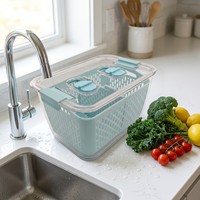 Stapelbare afwaterende voedselbewaarbak geventileerde plastic koelkastorganizer fruit- en groentemand OEM