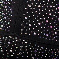 Casquette Snapback pour homme, entièrement recouverte de strass noirs 3D, casquette de baseball unisexe, boucle de réglage en métal, tendance, snapback irisé