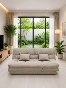 Versatile Smile 3-in-1 Square Sleeper <b>Sofa</b> with Eco-Friendly Fabric for Hotel and Living Room - Product Image 2