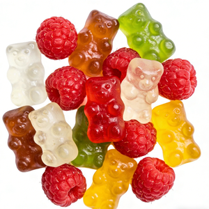 Bonbons gélifiés Q-bouncy Bear à la framboise, saveurs personnalisées, mélangés aux saveurs de fruits, bonbons décontractés pour enfants et adultes, naturels - Product Image 1