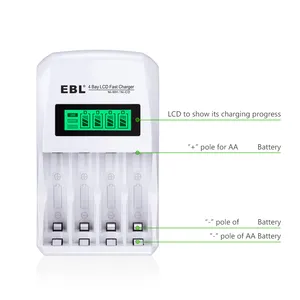 1/2/pil şarj cihazı AA şarj edilebilir piller için 4 yuva EBL hızlı 3/4
