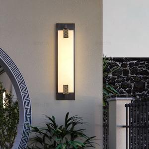 Lámpara de Pared Exterior Impermeable de Estilo Chino Moderno, Totalmente de Cobre y Mármol, para Puerta de Villa, Pared Exterior, Iluminación de Pasillo - Product Image 4