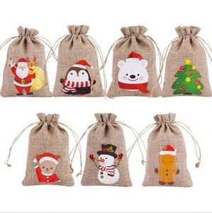 Sac cadeau en jute et lin réutilisable, écologique, pas cher, avec cordon de serrage et logo personnalisé - Product Image 1