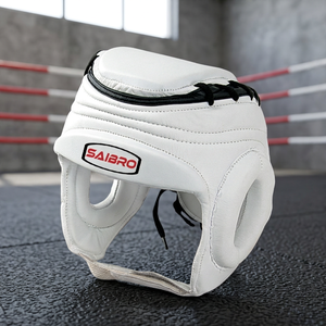 Protector de Cabeza para Boxeo SAIBRO, Blanco, de PU, Protección Facial Completa, Equipo de Entrenamiento - Product Image 4