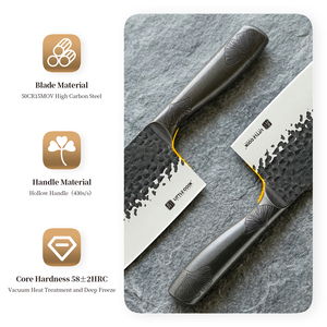 <span class=keywords><strong>Couteau</strong></span> de cuisine haut de gamme LITTLE COOK, lame martelée en acier à haute teneur en carbone 50CR15MOV, 170 mm, <span class=keywords><strong>couteau</strong></span> de <span class=keywords><strong>chef</strong></span>, manche creux - Product Image 5