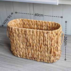 ตะกร้าเก็บของทอมือโบไบทรงสี่เหลี่ยมผืนผ้า สีธรรมชาติ สำหรับจัดเก็บของเล่น แบบตั้งพื้น รุ่น RD235113 - Product Image 2