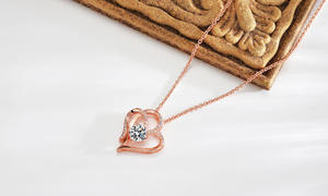 Collar de Alta Calidad al por Mayor, Elegante y Delicado con Corazón y Cristal Grande, Regalo para Mujer - Product Image 3