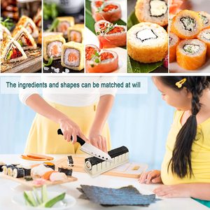 Juego de fabricación de <span class=keywords><strong>Sushi</strong></span> antiadherente, edición <span class=keywords><strong>Deluxe</strong></span>, DIY, máquina para hacer <span class=keywords><strong>Sushi</strong></span>, varias formas, blanco, para principiantes - Product Image 3