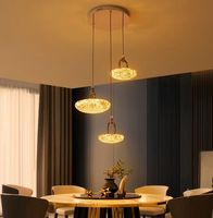 Lustre en acier inoxydable et acrylique couleur or rose, lampe suspendue LED pour salle à manger et salon intérieurs