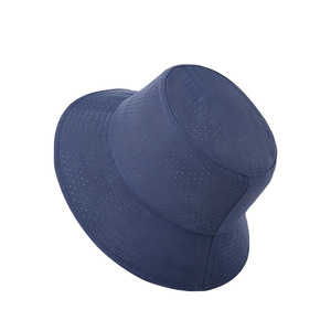 Chapeau de pêcheur, chapeau bob bleu foncé en nylon respirant, séchage rapide, protection solaire, chapeau de cyclisme d'extérieur - Product Image 1