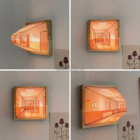 Lampe murale LED 3D à illusion optique en bois, lumière d'ambiance tactile 3 couleurs, effet visuel à l'œil nu, lampe de nuit pour galerie