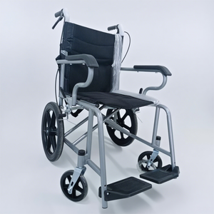 鉄骨フレーム折りたたみマニュアル車椅子軽量輸送調整可能アームレスト付き - Product Image 2