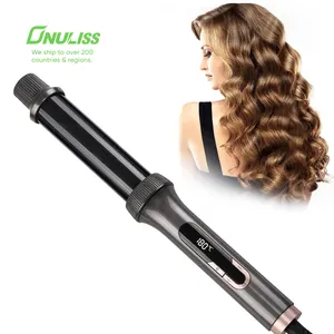 Wholesale Rotating Style Hair Curling Tongs Hot Heat Hair Curlers Rollers Portable LCD Curling Iron Adjustable Size Hair Curler