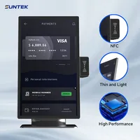 Suntek Écran Lisse Portrait 15,6 Pouces de Haute Qualité pour Équipement Financier, Caisse Enregistreuse avec Lecteur de Contact NFC, Système d'Exploitation Android 14