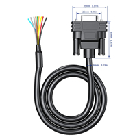 Cable de Extensión RS232 D-SUB Serial DB9 Macho/Hembra de Alta Calidad con Cable Desnudo, Conductor de Cobre Puro y PVC para Uso en Computadoras