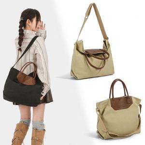 Simple <b>Plain</b> Color <b>Canvas</b> Tote Bags <b>Large</b> Capacity <b>Canvas</b> Handbags Outdoor Travel Sling Crossbody Bags Customized - Product Image 3