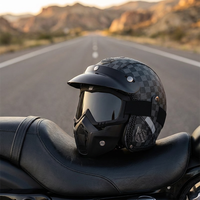 Casque rétro trois-quarts avec visière amovible certifié 3C, motif crocodile, pour la conduite sur route