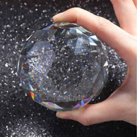 Vente flash : Sphère de cristal facettée translucide à prisme transparent de haute précision, faite à la main, certifiée CE et ROSH, 60 mm/80 mm
