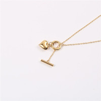 Style à la mode 18K plaqué or en acier inoxydable métal OT fermoir coeur pour les femmes résistant à l'eau élégant charme bijoux