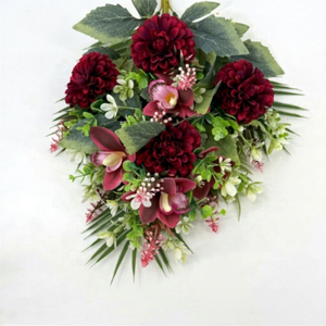 LUYI - Bouquet de dahlias artificiels en soie, faits main, style européen réaliste, rouge, blanc, rose, longue durée, pour Noël - Product Image 5