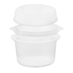 Recipiente de plástico PET de dos piezas transparente reciclable de 57 oz con tapa para comida para llevar como fideos y ensaladas - Product Image 2