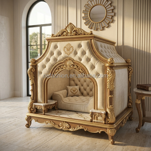 Ensemble de canapés en bois sculpté de luxe, <span class=keywords><strong>canapé</strong></span> en tissu classique de style européen royal <span class=keywords><strong>pour</strong></span> villa, hall d'hôtel, projet personnalisé FF&E - Product Image 6