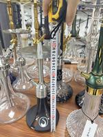 Chicha miniature en acier inoxydable 40 cm |   Ensemble de chicha portable haut de gamme avec base en verre |   Chicha en métal pour salon et maison