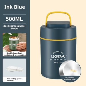 Thermos en acier inoxydable 304 <span class=keywords><strong>de</strong></span> 500 ml en gros, tasse cadeau, poignée tendance, enfants, étudiants, petit <span class=keywords><strong>d</strong></span>éjeuner, employés <span class=keywords><strong>de</strong></span> bureau, <span class=keywords><strong>d</strong></span>éjeuner, petit et portable - Product Image 5