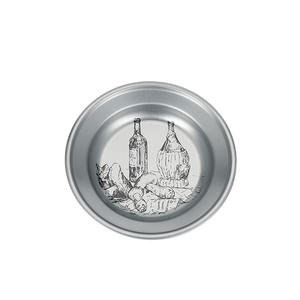 จานดีบุกสำหรับใช้งานกลางแจ้ง สีทองธรรมชาติ หลายลาย สำหรับแคมป์ปิ้ง ขนมหวาน ของว่าง กาแฟ ชา อาหารโรงแรม - Product Image 2