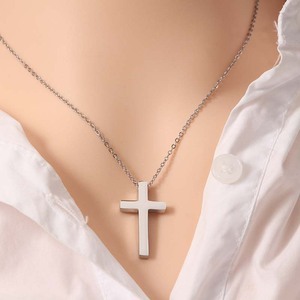 Nuovo arrivo collana croce in acciaio inox elegante gesus religioso uomini donne collana pendente - Product Image 2