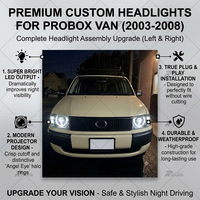Venta al por mayor de fábrica: Faros LED para coche Probox Van 2003-2008, conjunto de faros delanteros Plug and Play con DRL y señal de giro