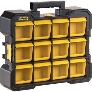 Organisateur d'outils portable Stanley Fatmax, 12 poches, poignée supérieure en plastique jaune, rangement universel - Product Image 1