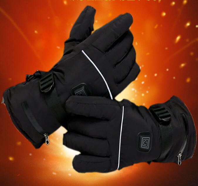 Мужские и женские уличные мотоциклетные зимние теплые ветрозащитные водонепроницаемые перчатки с подогревом