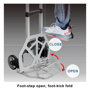 Carretilla de Mano Plegable y Retráctil Resistente con Ruedas de 5 Pulgadas, Material de Acero, Carro de 2 Ruedas - Product Image 4
