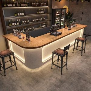 Meja Resepsionis Bar Counter Gaya Industrial Semen Abu-abu untuk Hotel, Toko, Bar, Salon, Kasir, Meja Depan - Product Image 5