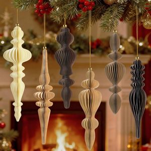 Lanterne Decorative Natalizie Vintage 3D a Nido d'Ape in Carta, Adatte per Albero di Natale, <span class=keywords><strong>Capodanno</strong></span>, Feste e <span class=keywords><strong>Casa</strong></span> - Product Image 2