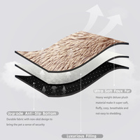 Coussin pour chien, canapé pour animaux de compagnie, lavable, en peluche, lit chaud pour chien, tapis antidérapant pour chat, lit moelleux et confortable pour l'hiver, tapis de couchage confortable pour animaux de compagnie