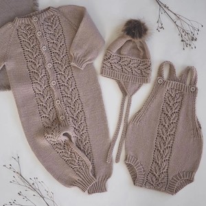 Automne hiver nouveau-né infantile enfants unisexe bébé vêtements 100% coton pull Cardigan tricoté body chapeau chaussons décontracté 3 pièces - Product Image 2