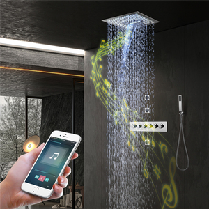 Soffitto incorporato pioggia cascata nebbia <span class=keywords><strong>doccia</strong></span> 16 pollici LED soffione musica altoparlante <span class=keywords><strong>termostatico</strong></span> <span class=keywords><strong>doccia</strong></span> rubinetto <span class=keywords><strong>doccia</strong></span> - Product Image 1
